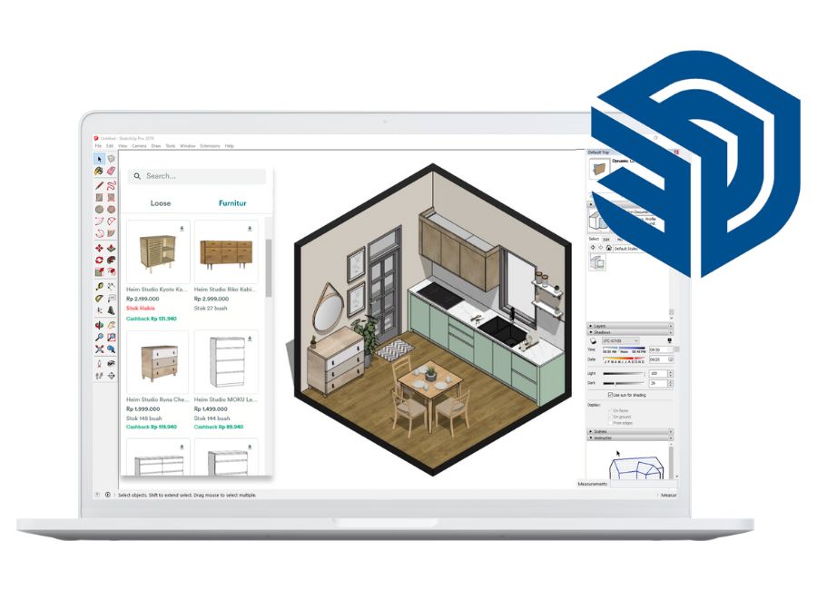 the illustration of Thudio in SketchUp